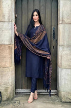 Blue Kashmiri Kacha Tanka 3PC Suit