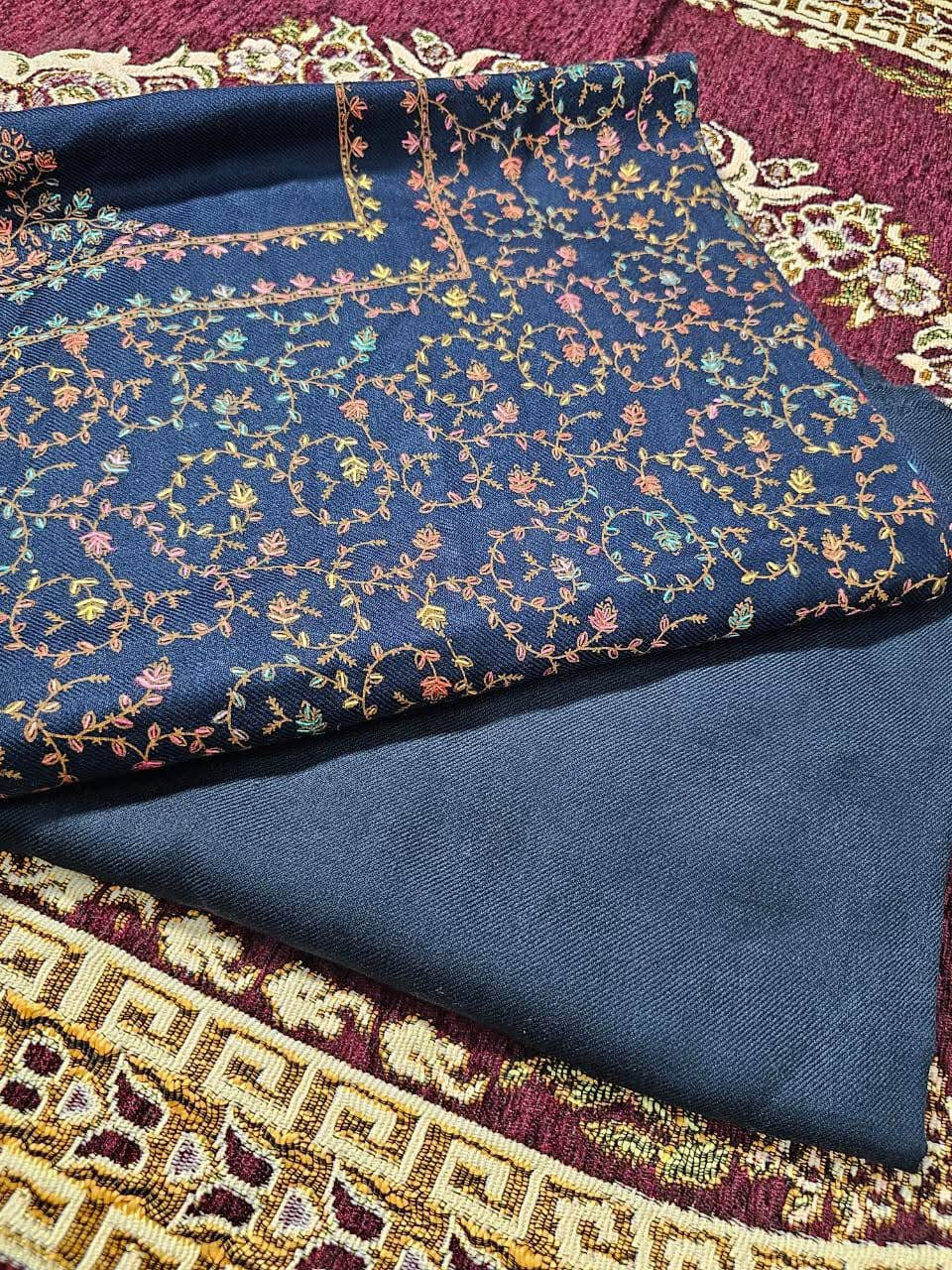 Blue Kashmiri Kacha Tanka 3PC Suit