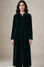 Bottle Green Premium Plain Velvet 2PC Suit