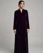 Brinjal Purple Premium Plain Velvet 2PC Suit