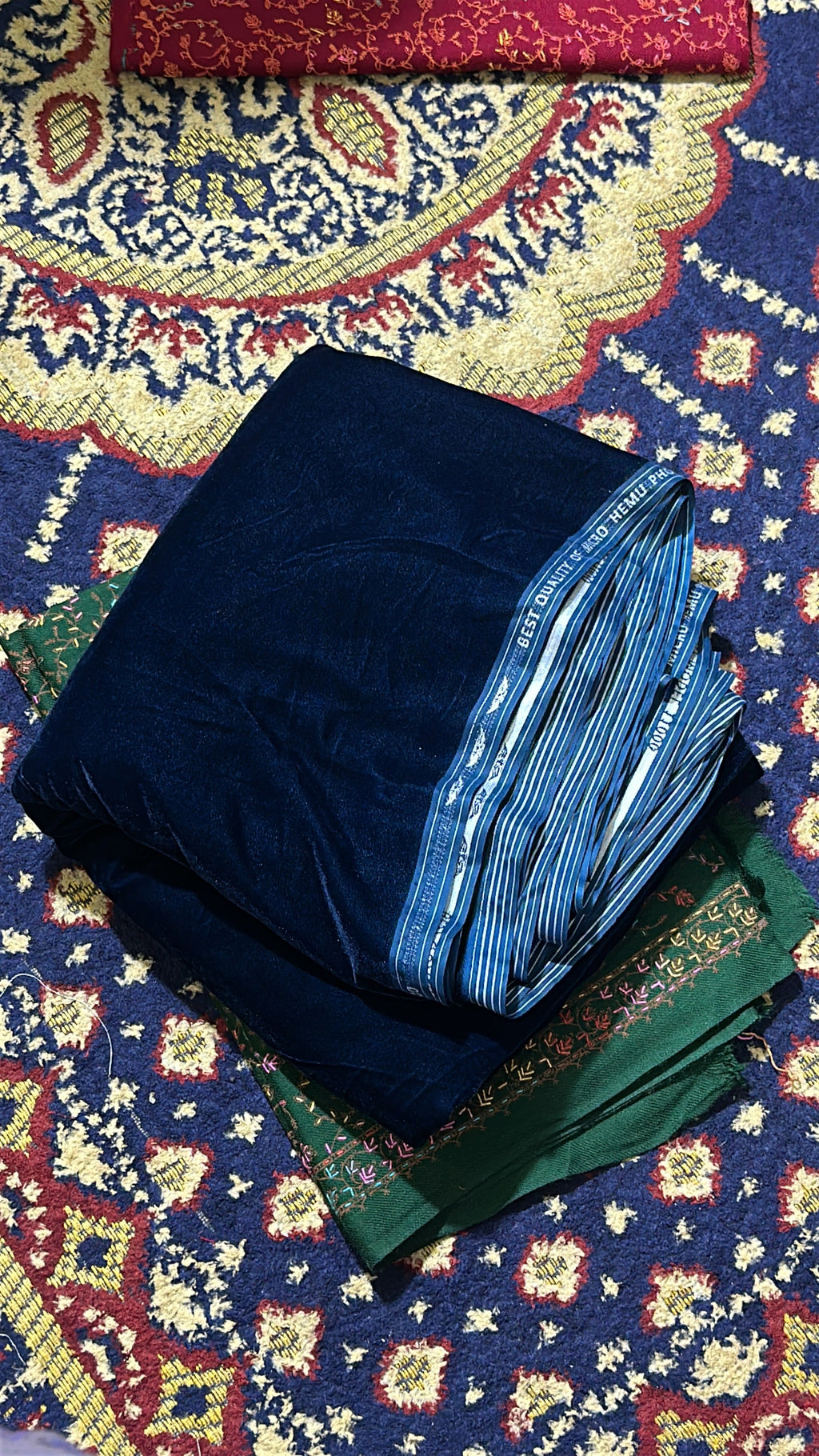 Blue Premium Plain Velvet 2PC Suit