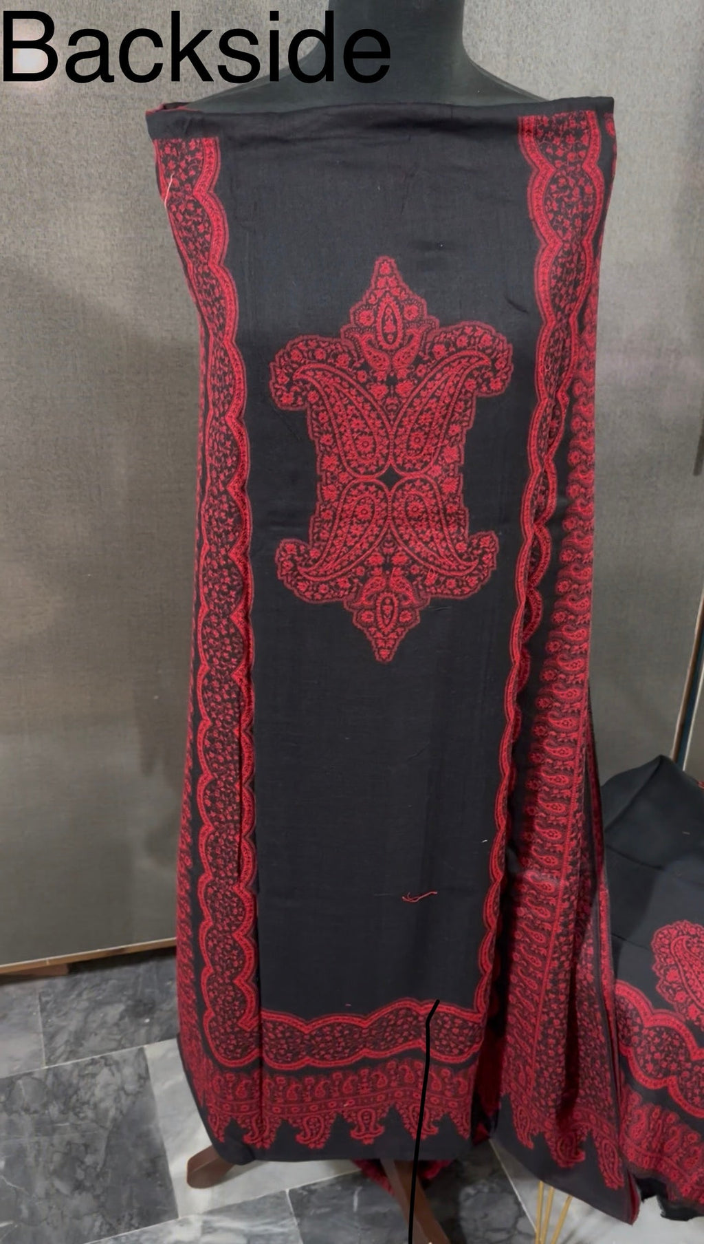Deep Red Self Kani Black Suit