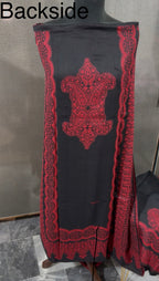 Deep Red Self Kani Black Suit
