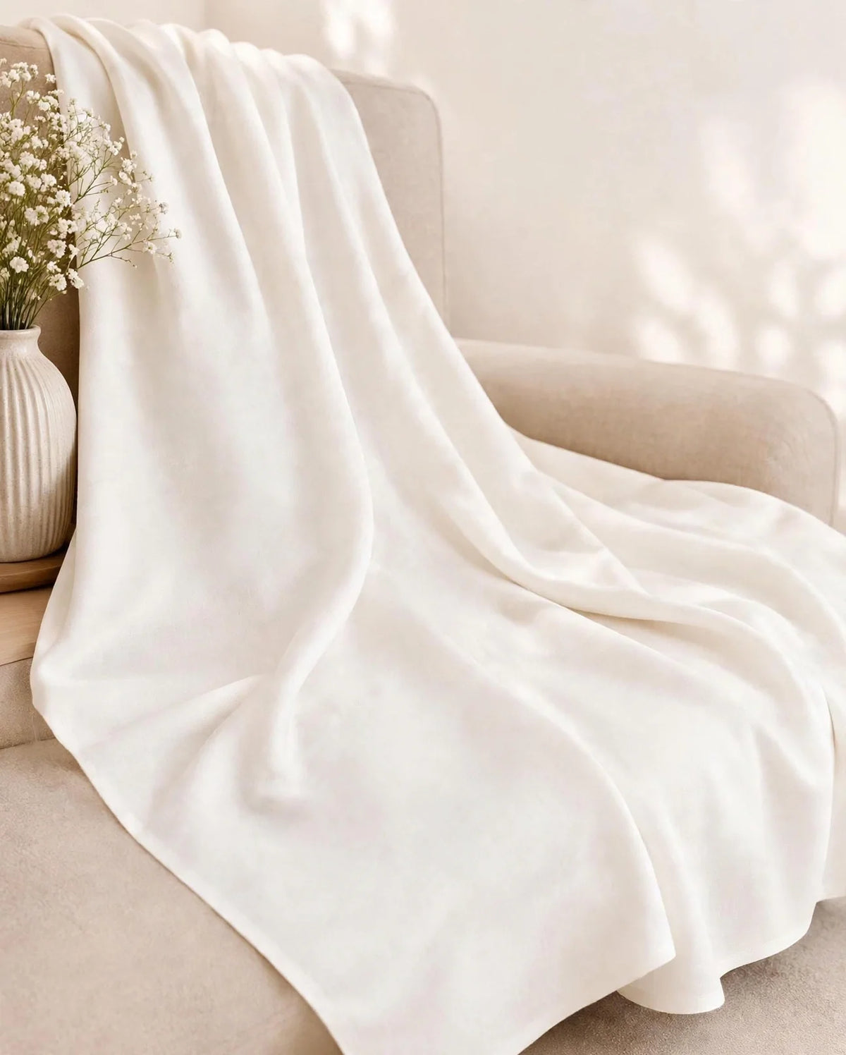 White Imported Plain Linen Unstitched 2PC Suit