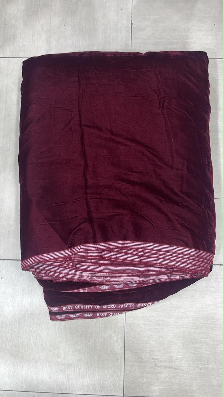 Deep Mehroon Premium Plain Velvet 2PC Suit