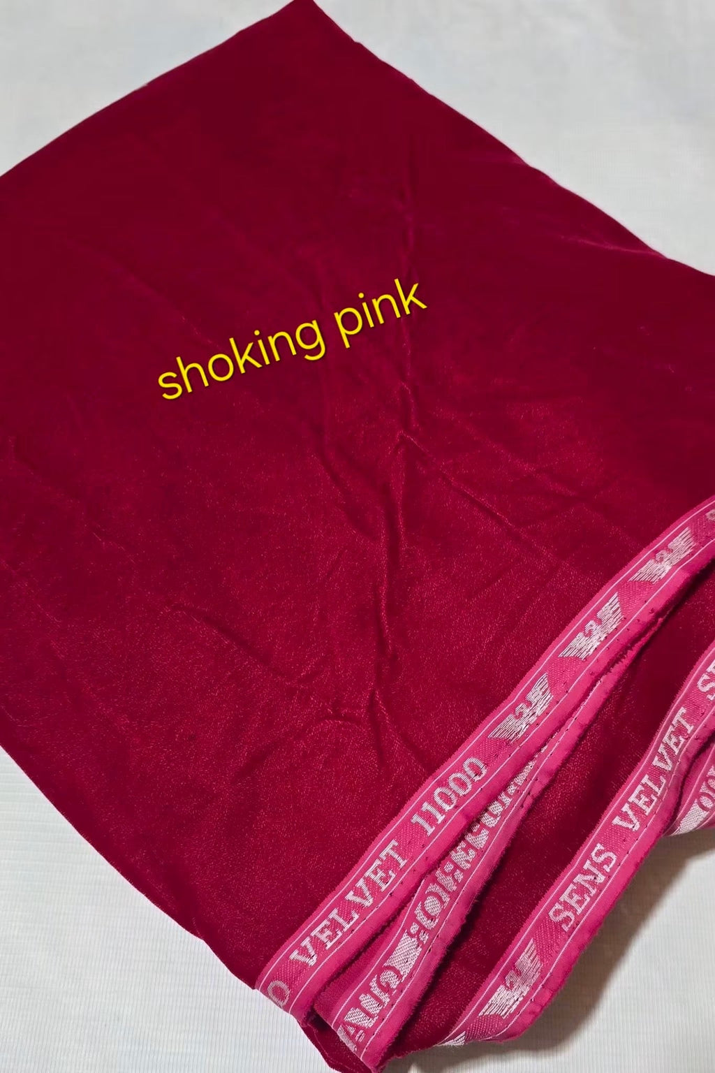Shoking Pink Premium Plain Velvet 2PC Suit