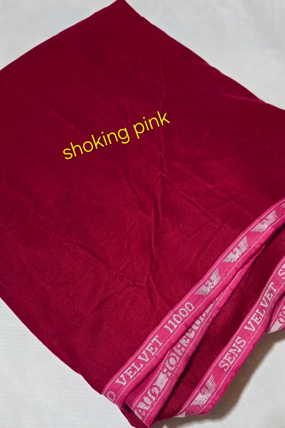 Shoking Pink Premium Plain Velvet 2PC Suit