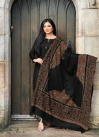 Black Kashmiri Kacha Tanka 3PC Suit