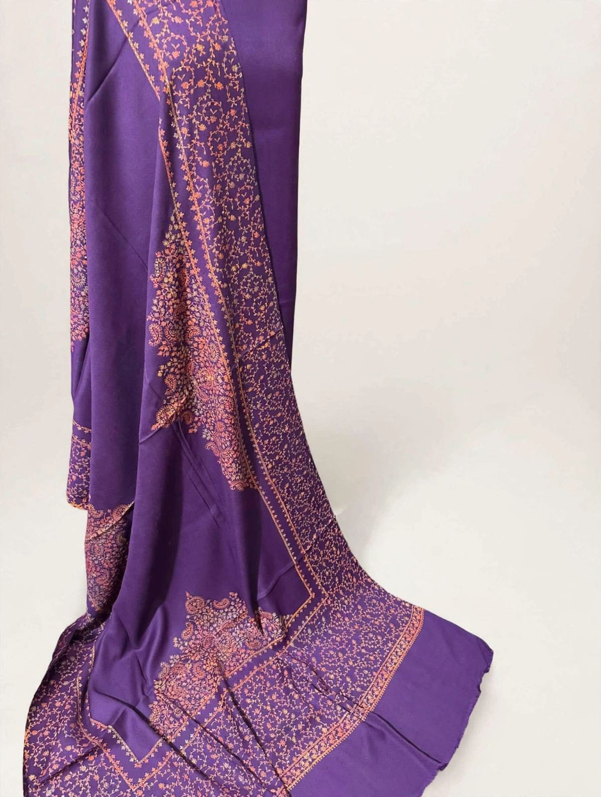 Brinjal Purple Kashmiri Kacha Tanka 3PC Suit