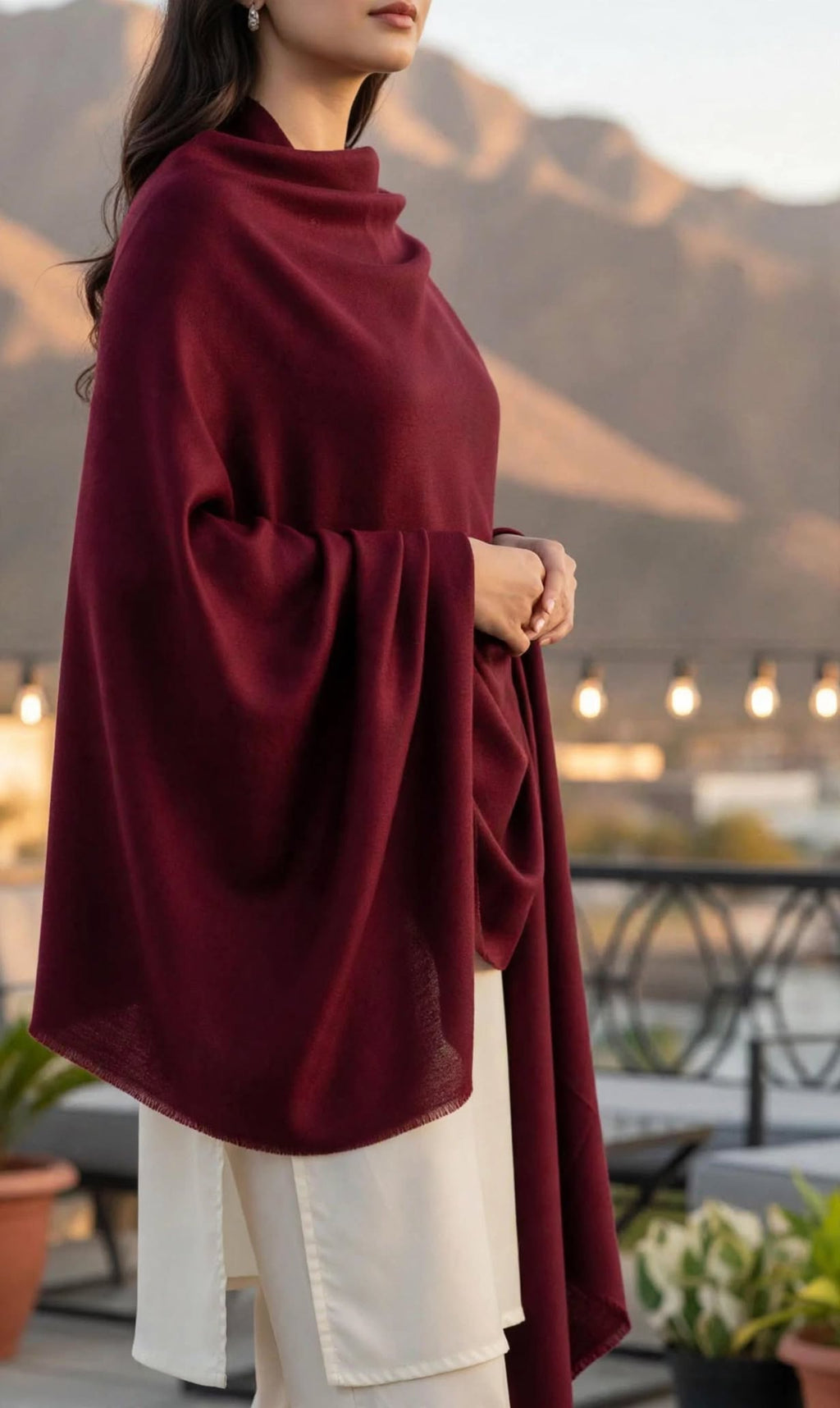 Deep Mehroon 72-Grade Pashmina Shawl
