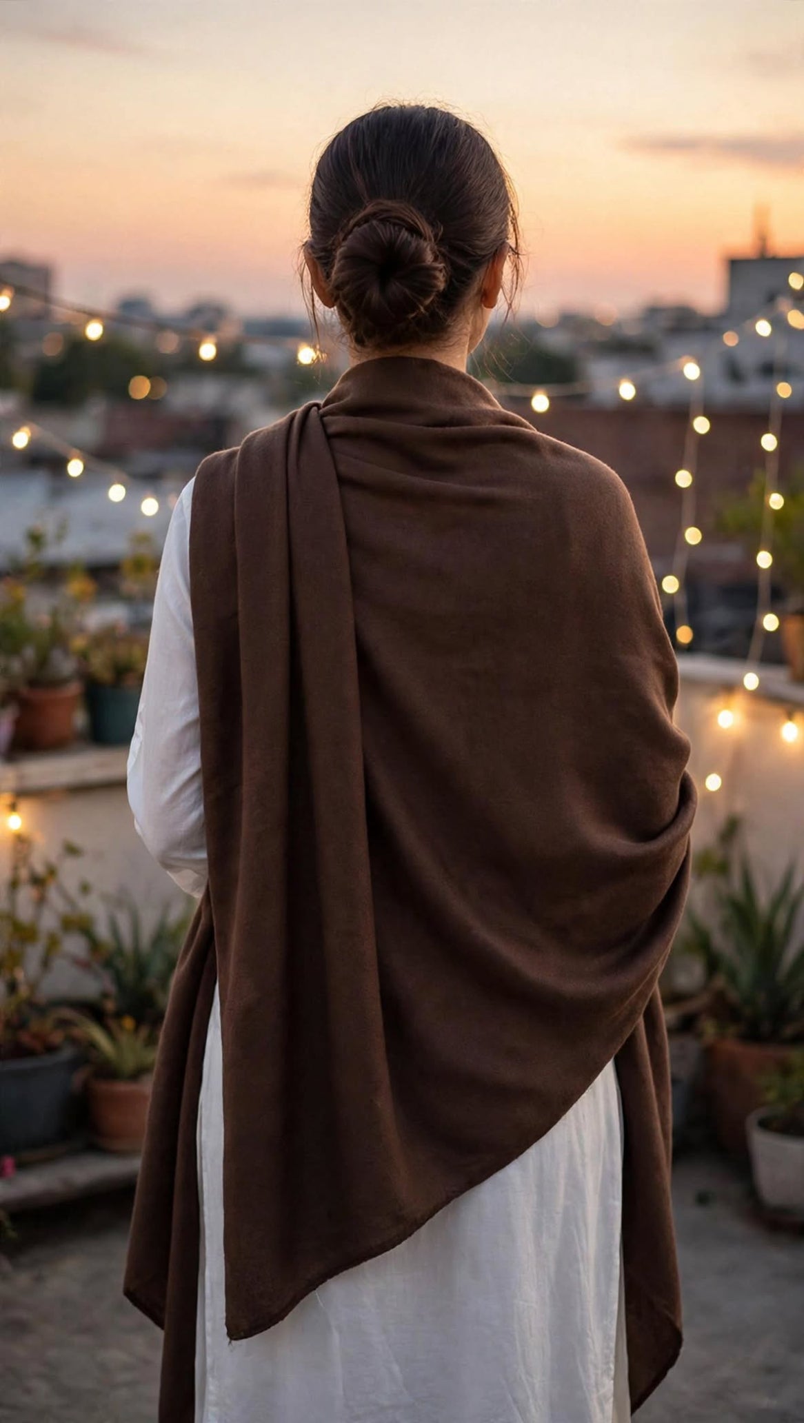 Brown 72-Grade Pashmina Shawl