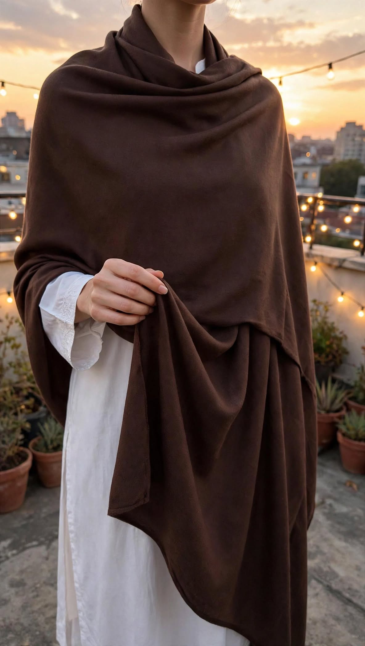 Brown 72-Grade Pashmina Shawl