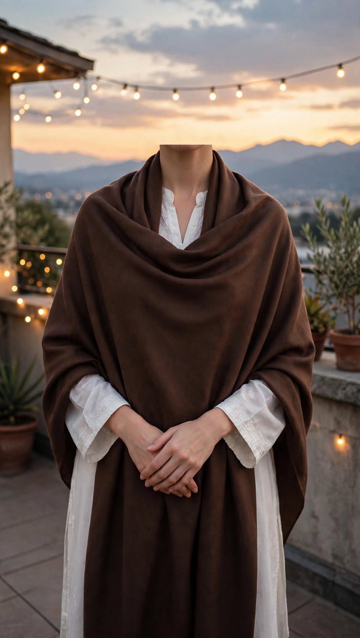 Brown 72-Grade Pashmina Shawl