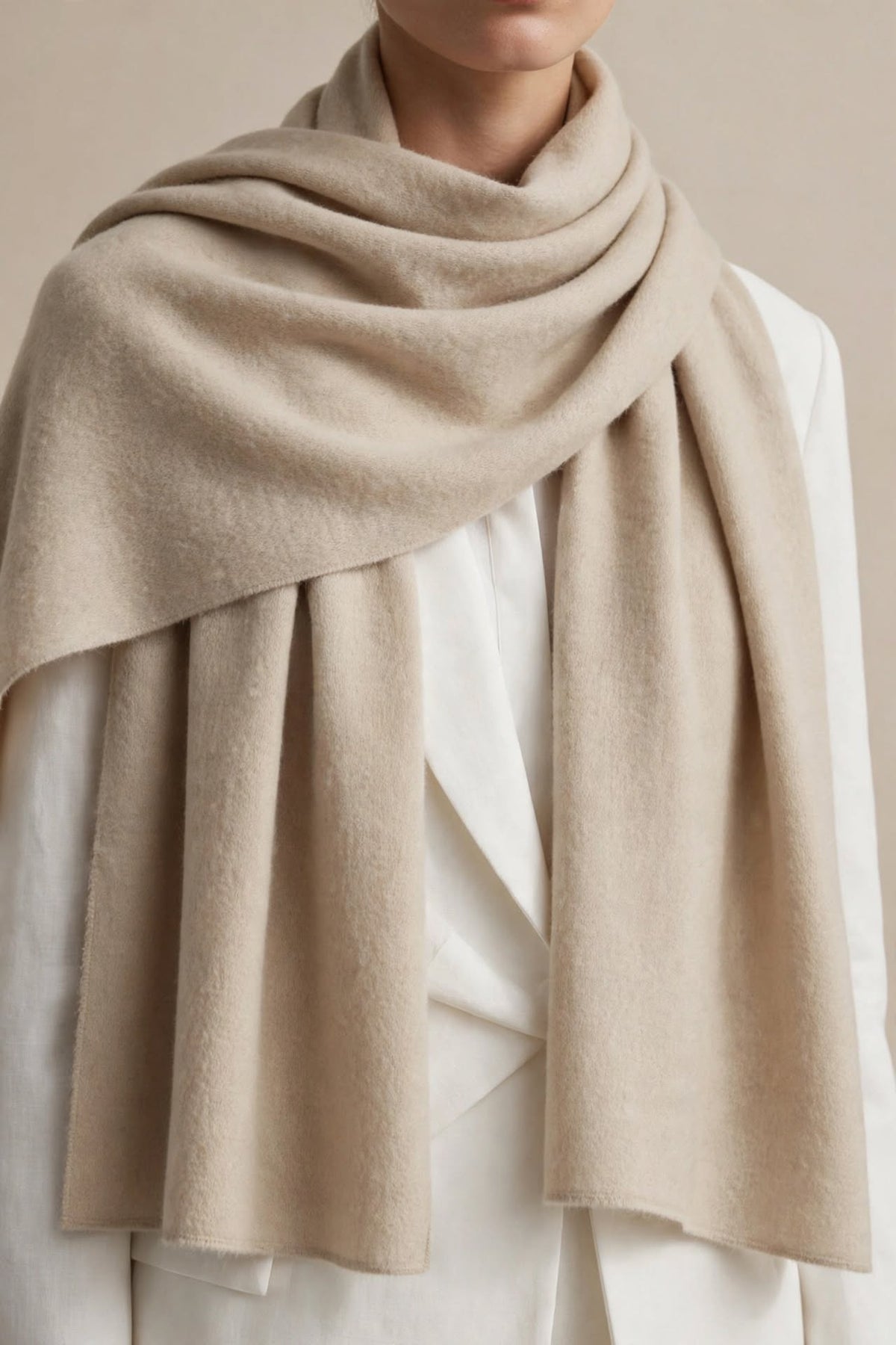 Beige 72-Grade Pashmina Shawl