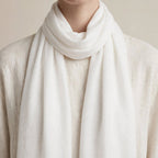 White 72-Grade Pashmina Shawl