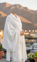 White 72-Grade Pashmina Shawl