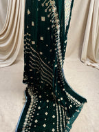 Bottle Green Velvet Embroidered 3-Piece Suit