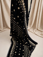 Black Velvet Embroidered 3-Piece Suit