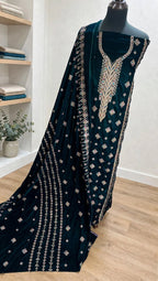 Zinc Velvet Embroidered 3-Piece Suit