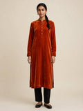 Rust Premium Plain Velvet 2PC Suit