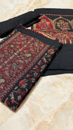 3pc Unstitched Black Moonlight Pashmina Suit