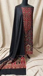 3pc Unstitched Black Moonlight Pashmina Suit