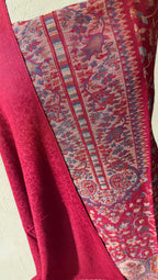 3pc Unstitched Mehroon Moonlight Pashmina Suit