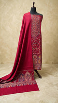 3pc Unstitched Mehroon Moonlight Pashmina Suit