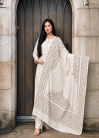White Kashmiri Kacha Tanka 3PC Suit